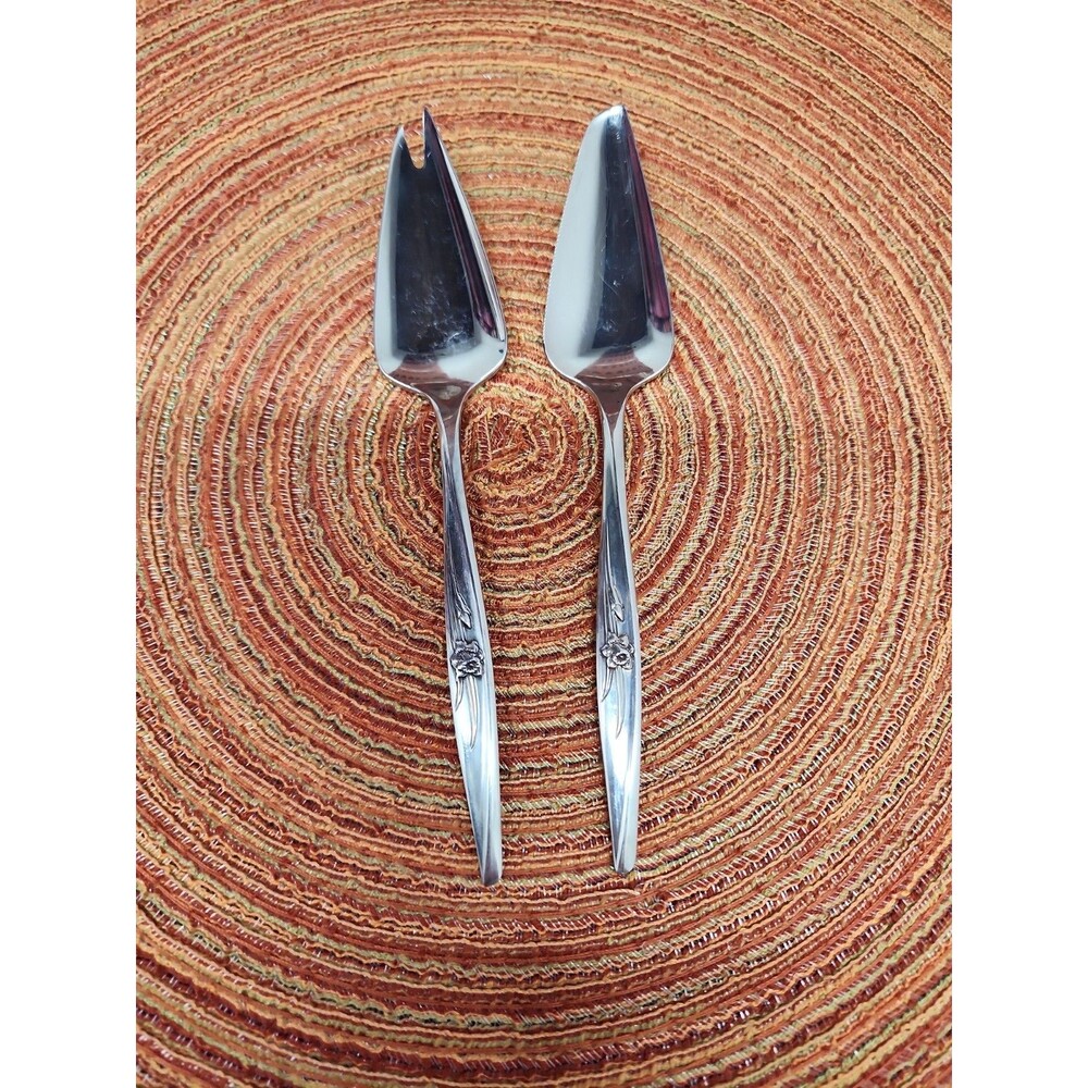Spring Charm 1847 Rogers Bros. Stainless Cheese Knife Knife And Pick Set 1965